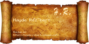 Hayde Róbert névjegykártya
